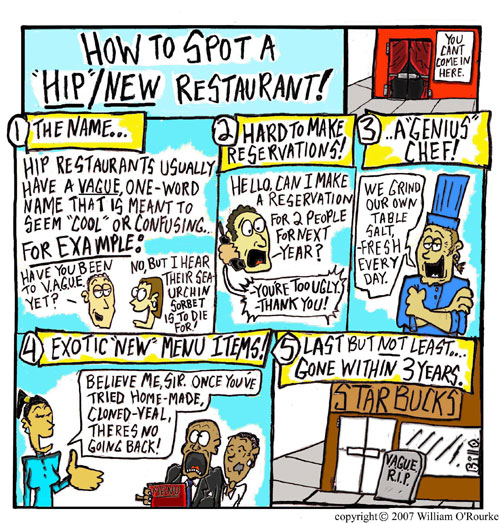 How to spot a hip restaurant